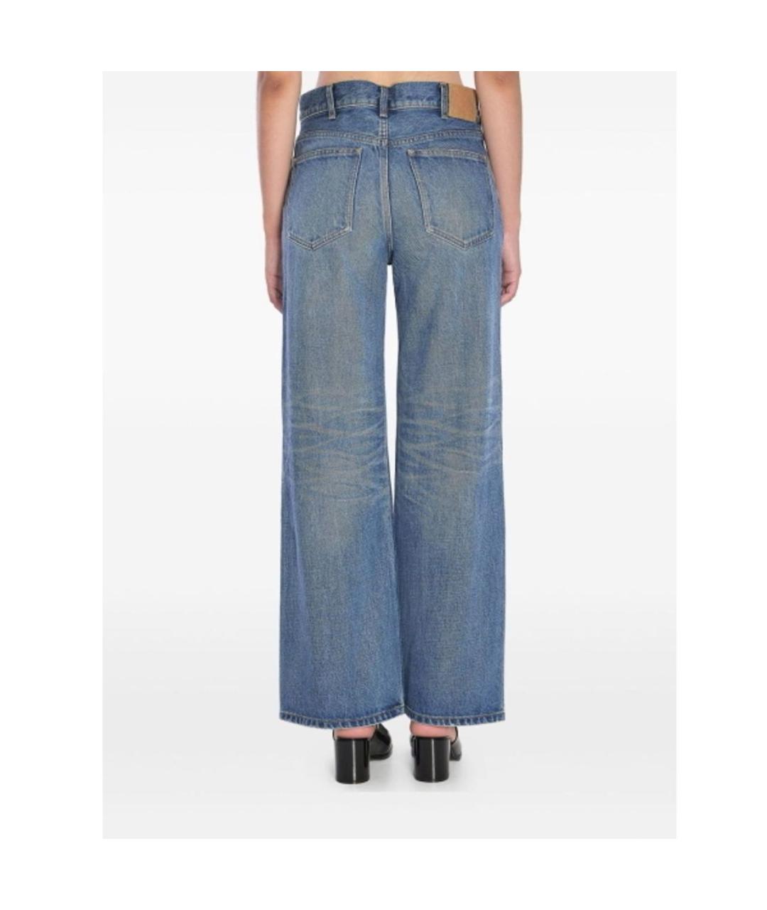 CELINE Синие хлопковые прямые джинсы, фото 6