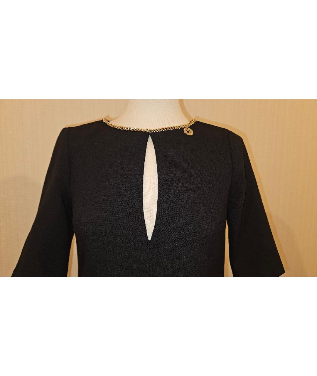 ELISABETTA FRANCHI Черное полиэстеровое вечернее платье, фото 4