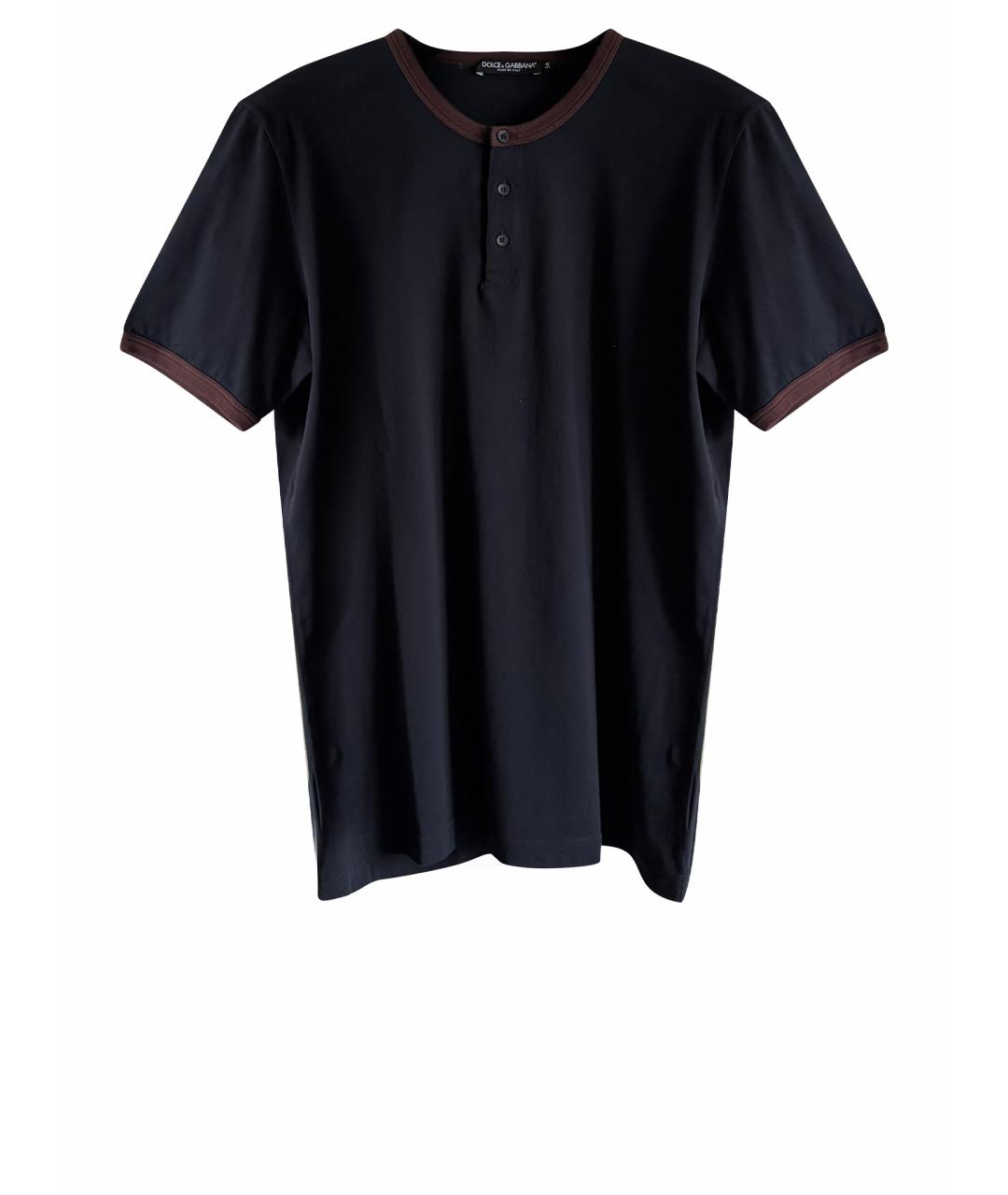 DOLCE&GABBANA Синяя хлопковая футболка, фото 1