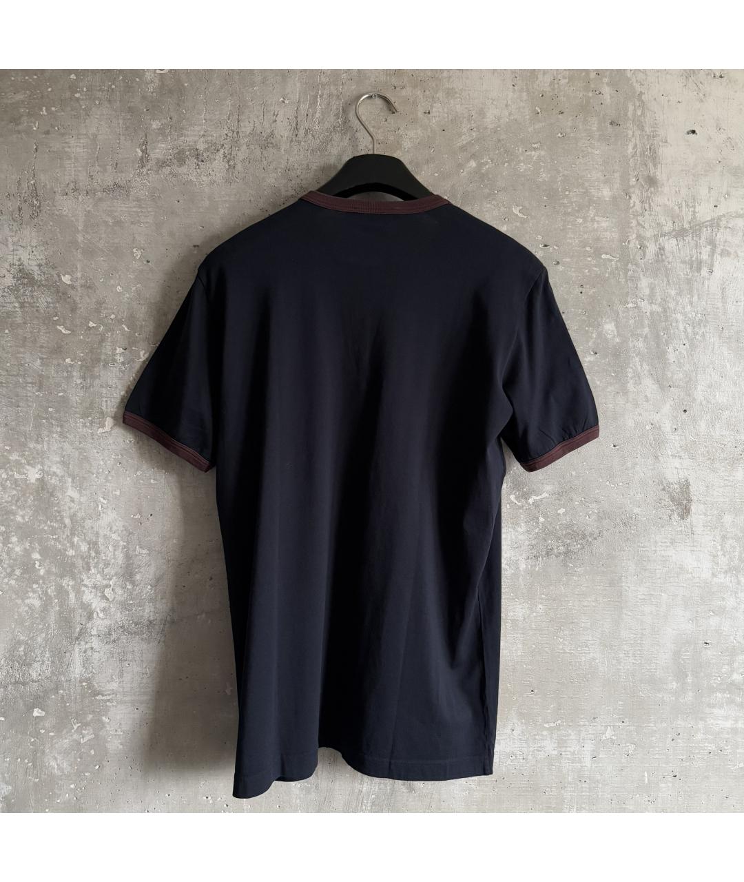 DOLCE&GABBANA Синяя хлопковая футболка, фото 2