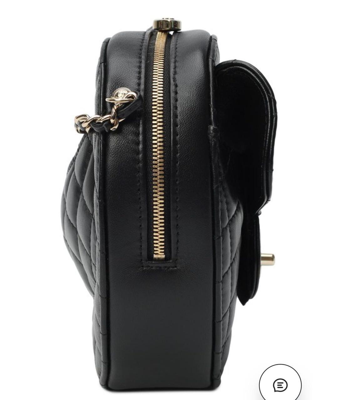 CHANEL Черная кожаная сумка через плечо, фото 6