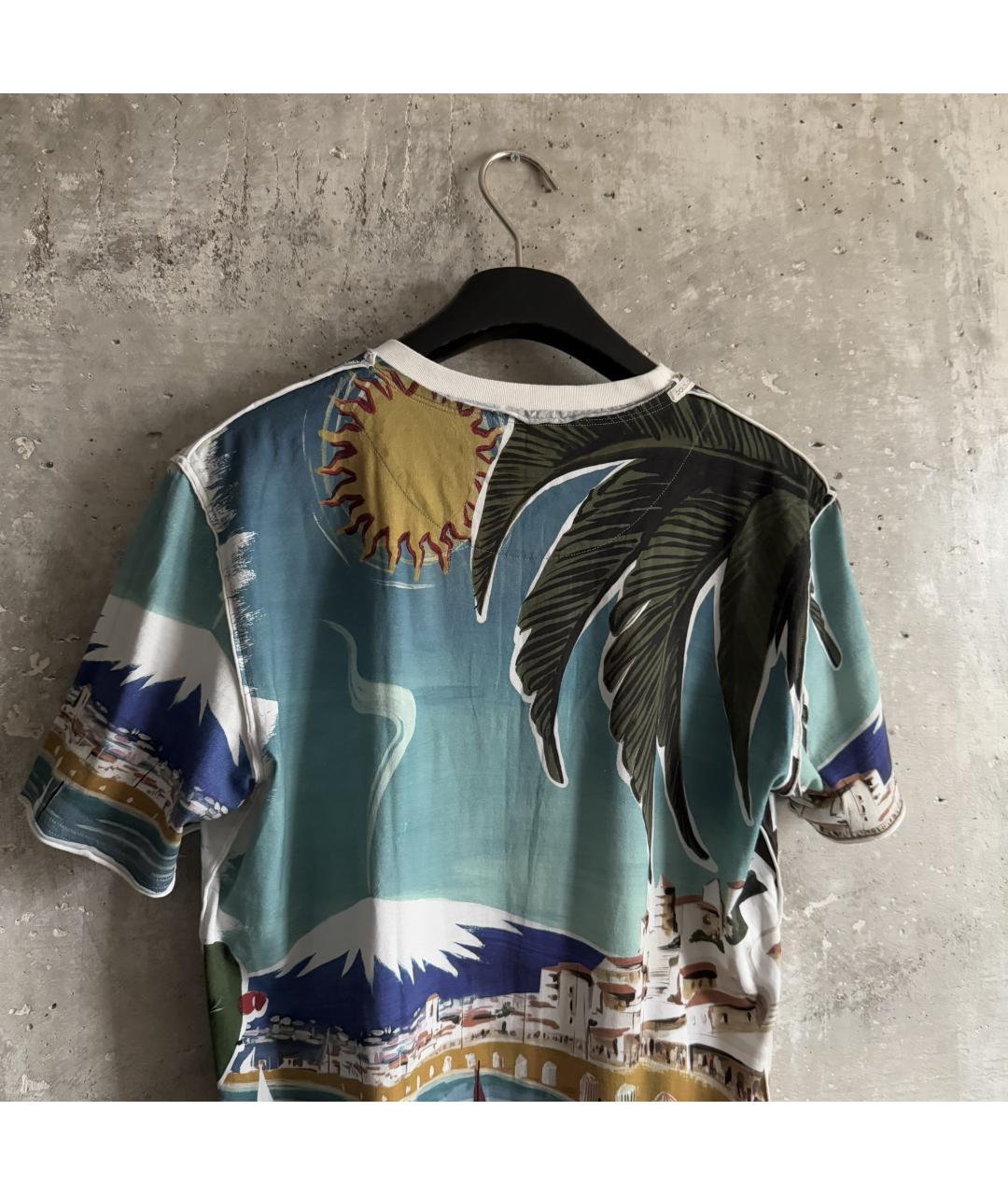 DOLCE&GABBANA Голубая хлопковая футболка, фото 3