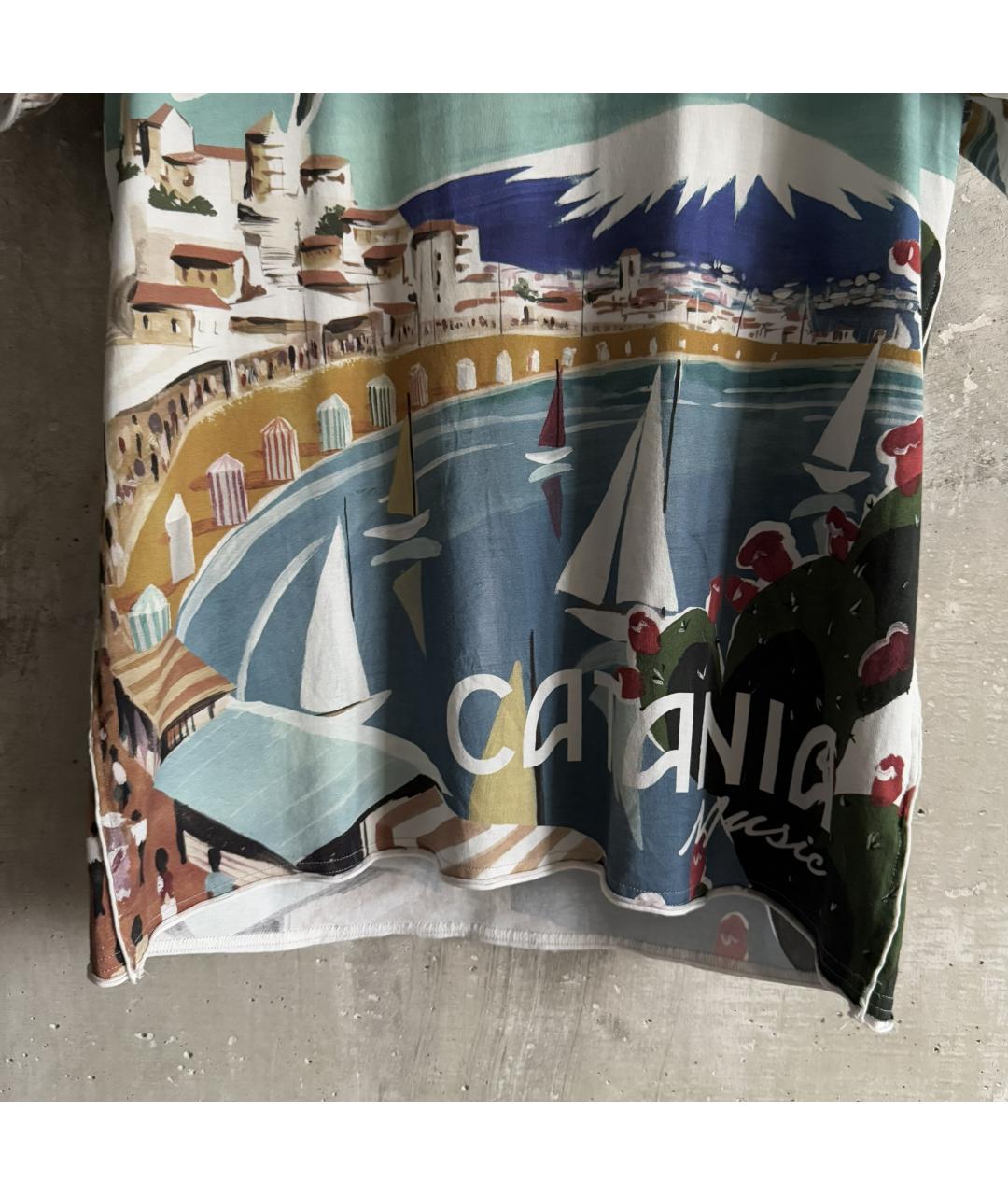 DOLCE&GABBANA Голубая хлопковая футболка, фото 6