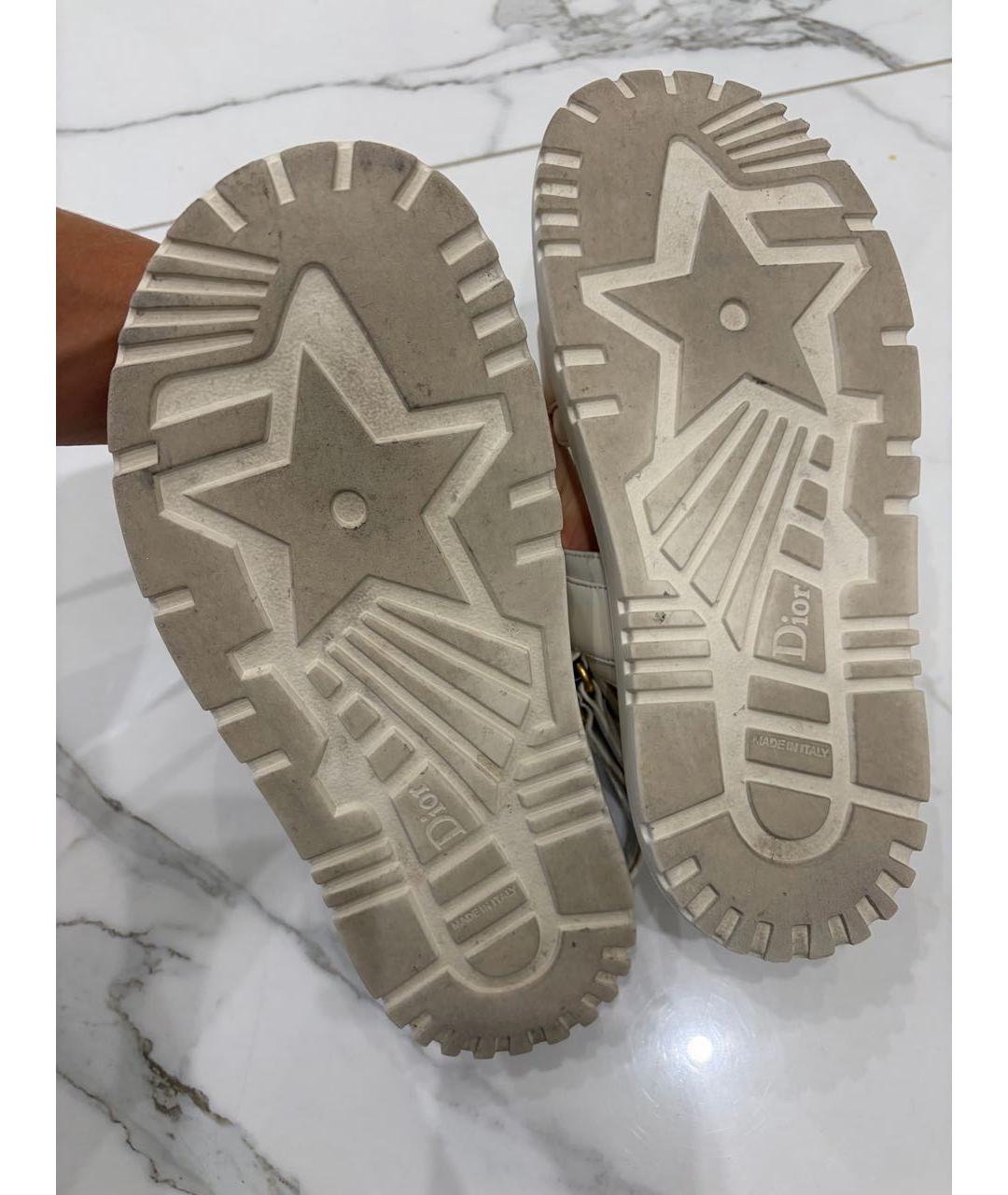 CHRISTIAN DIOR Бежевые кожаные сандалии, фото 4