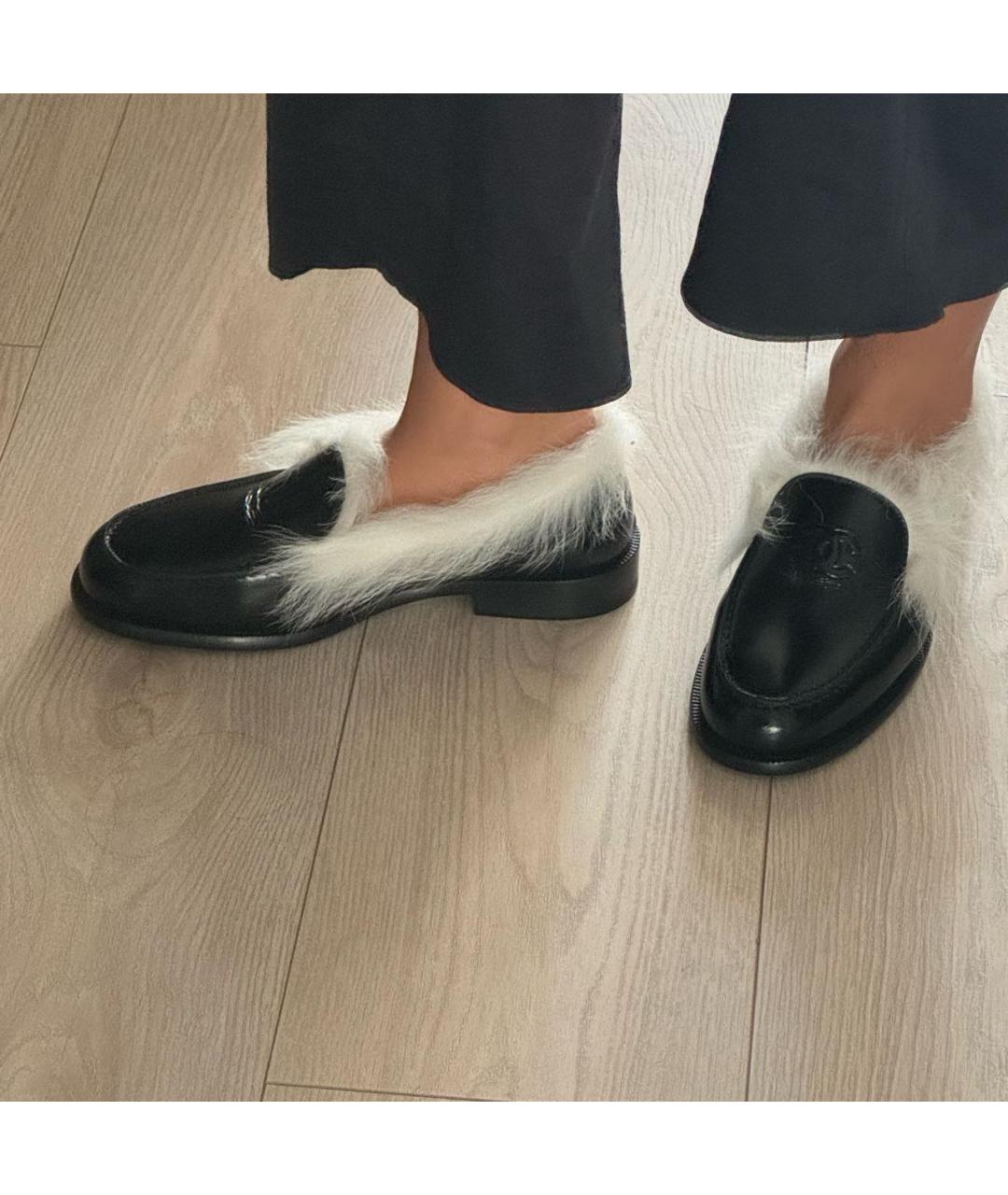 CHANEL Черные кожаные лоферы, фото 4