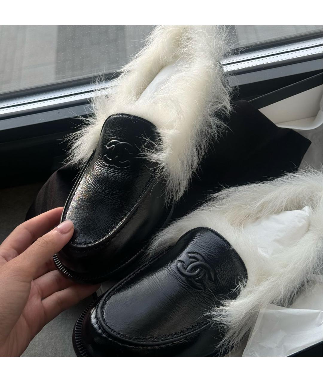 CHANEL Черные кожаные лоферы, фото 3