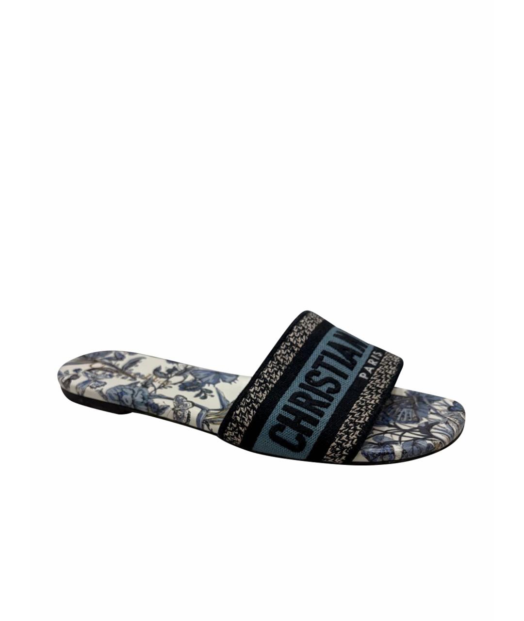 CHRISTIAN DIOR Мульти текстильные шлепанцы, фото 1