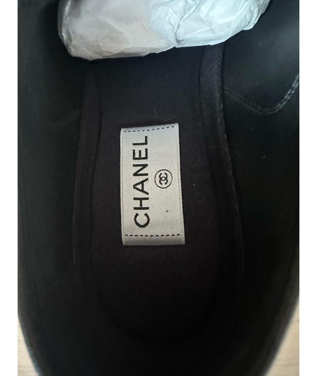 CHANEL Черные кожаные кроссовки, фото 6