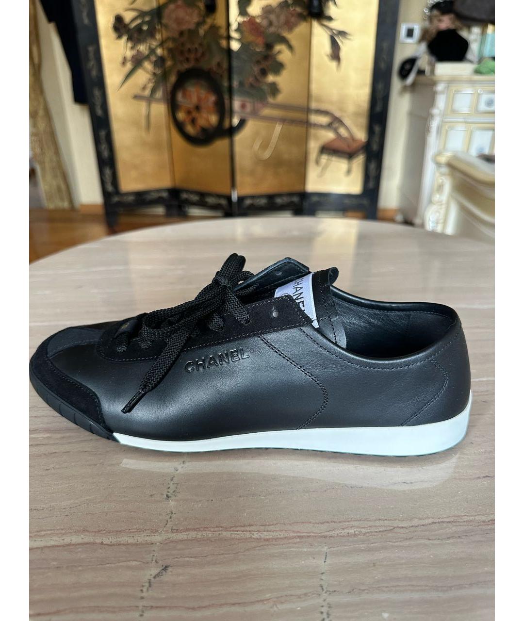 CHANEL Черные кожаные кроссовки, фото 8