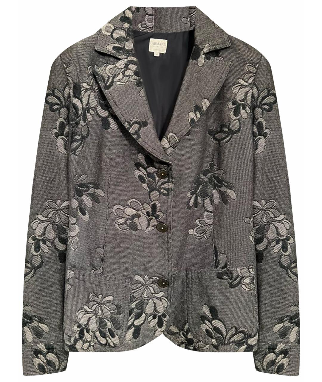 ARMANI COLLEZIONI Серый хлопковый жакет/пиджак, фото 1