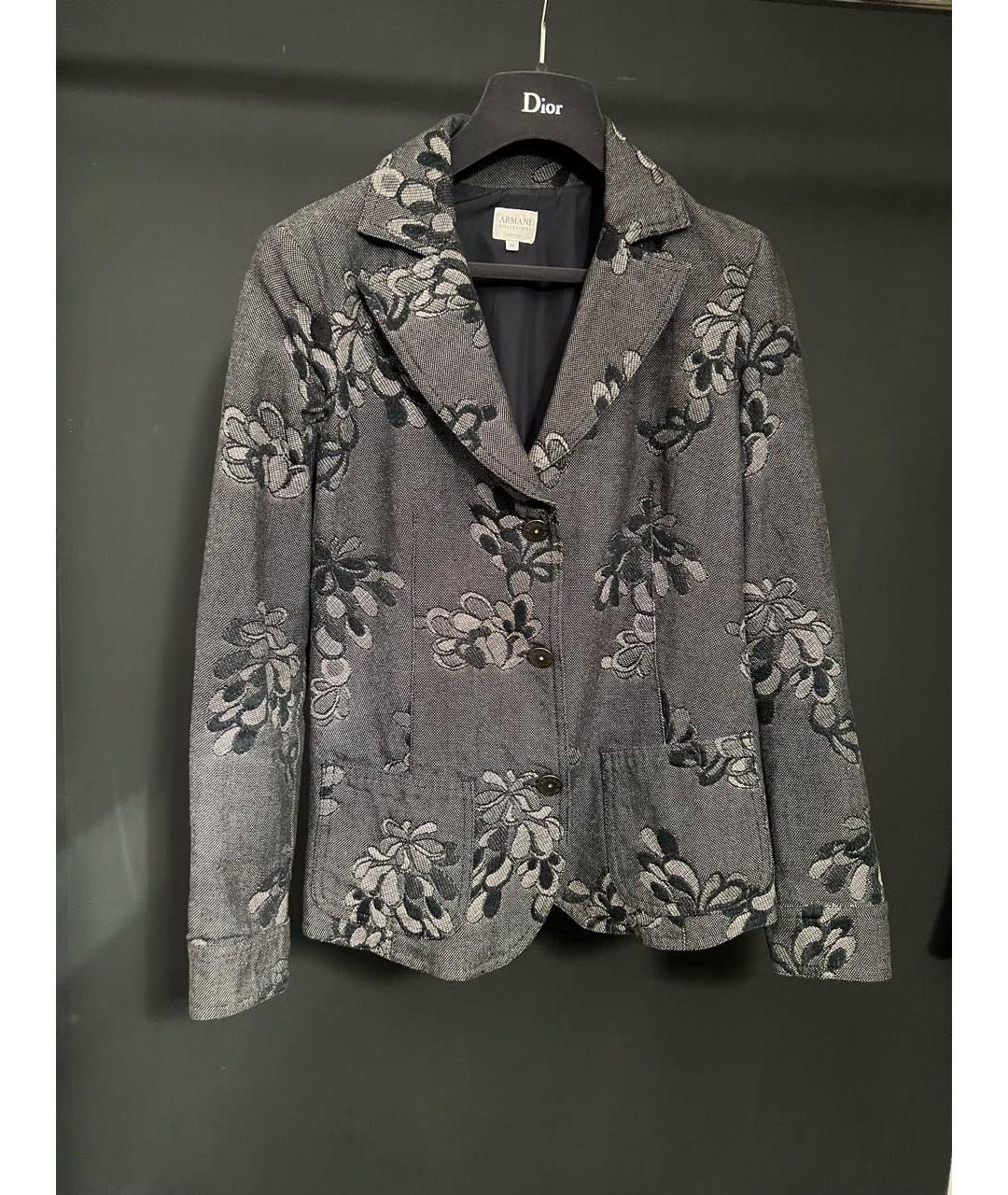 ARMANI COLLEZIONI Серый хлопковый жакет/пиджак, фото 5
