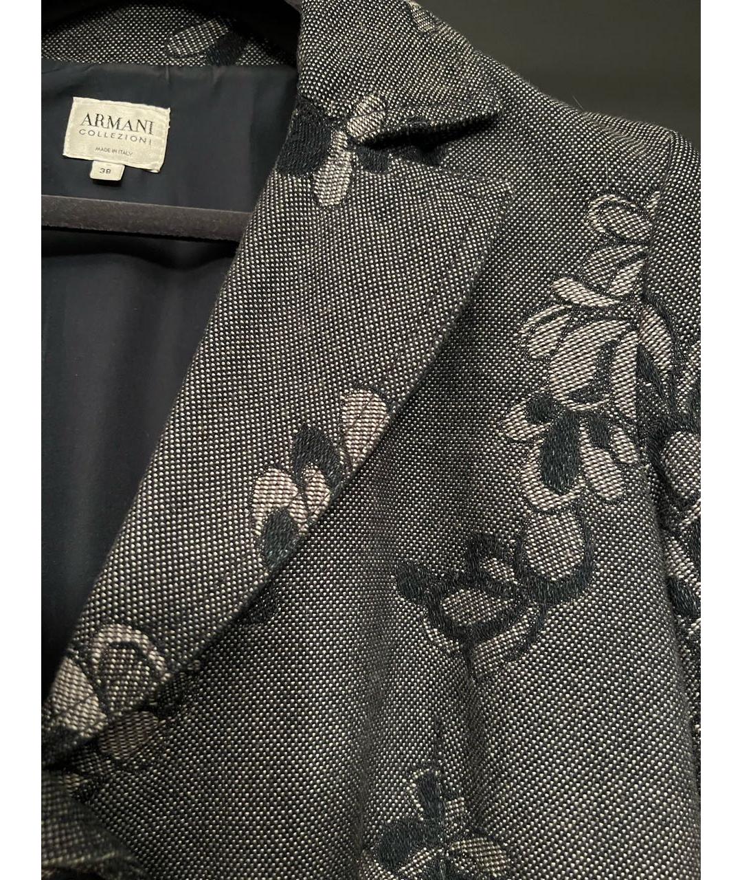 ARMANI COLLEZIONI Серый хлопковый жакет/пиджак, фото 4