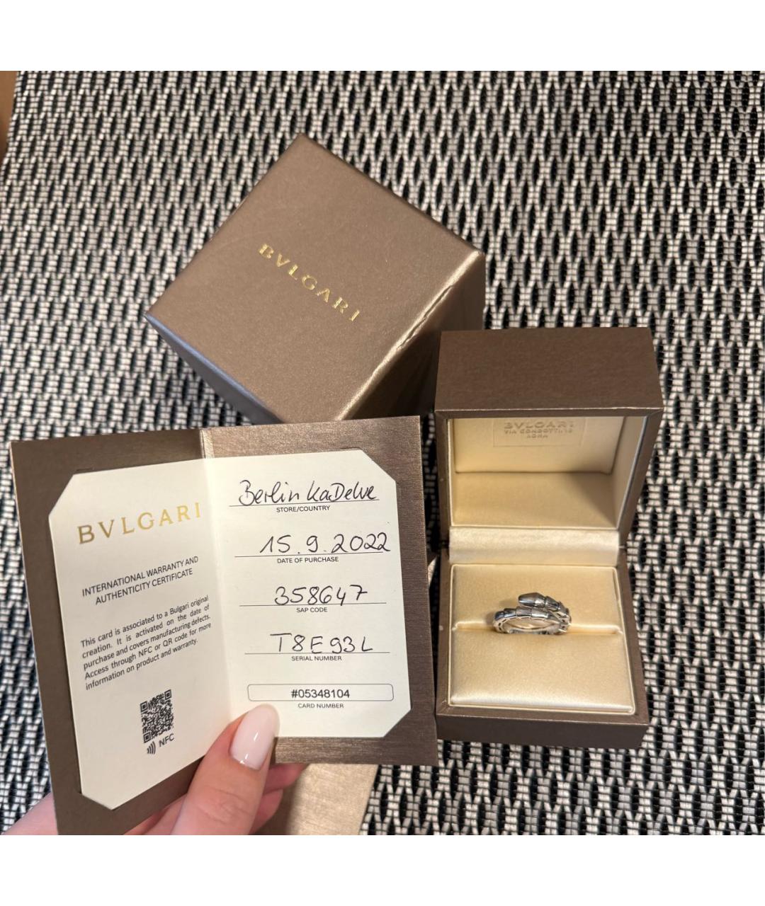 BVLGARI Белое кольцо из белого золота, фото 5