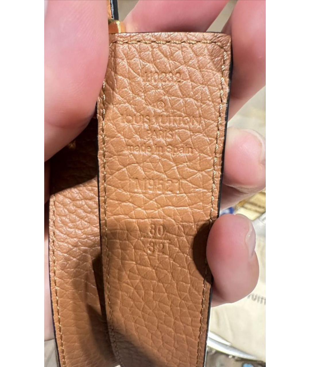 LOUIS VUITTON Коричневый кожаный ремень, фото 3