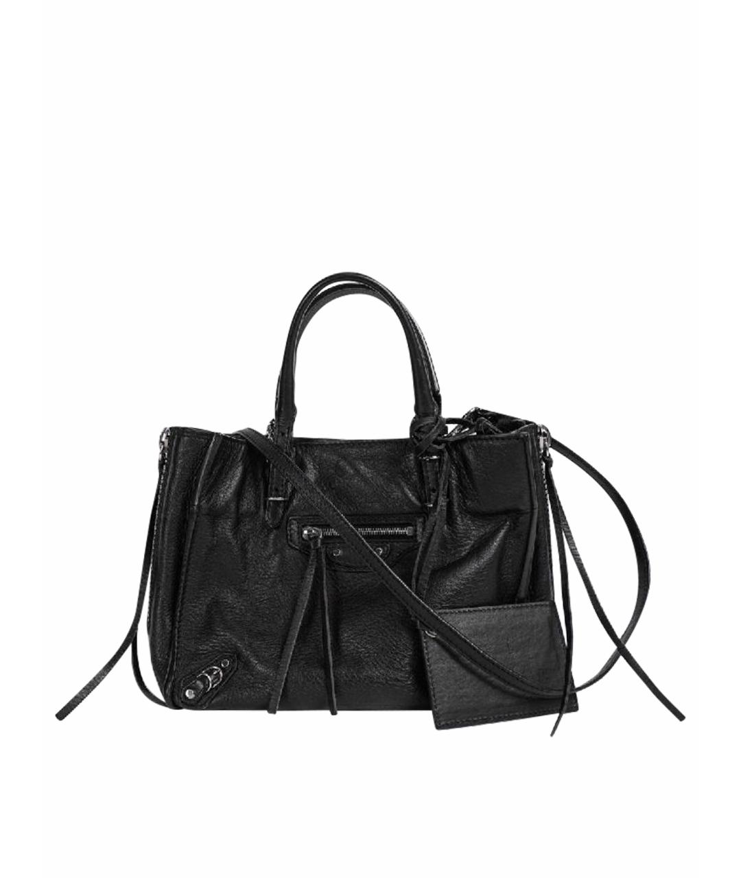 BALENCIAGA Черная кожаная сумка с короткими ручками, фото 1