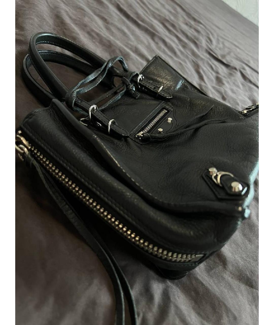 BALENCIAGA Черная кожаная сумка с короткими ручками, фото 7