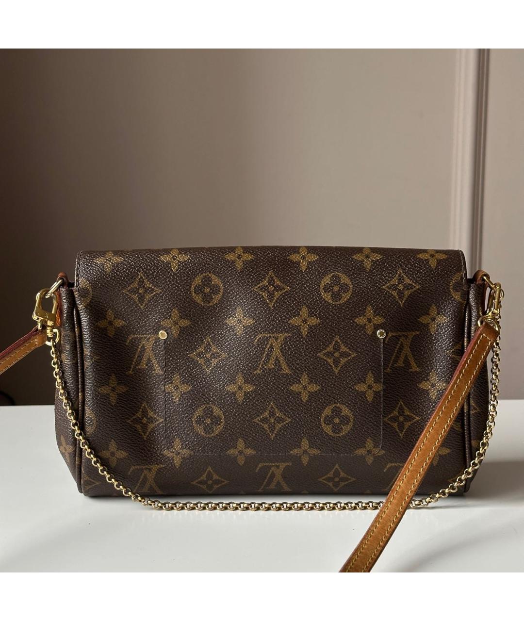 LOUIS VUITTON Коричневая кожаная сумка через плечо, фото 3