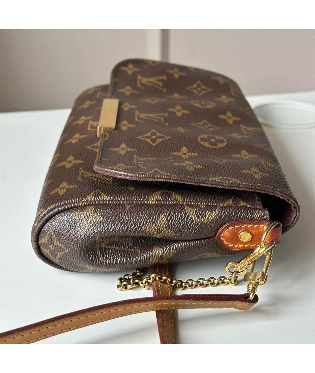 LOUIS VUITTON Коричневая кожаная сумка через плечо, фото 4