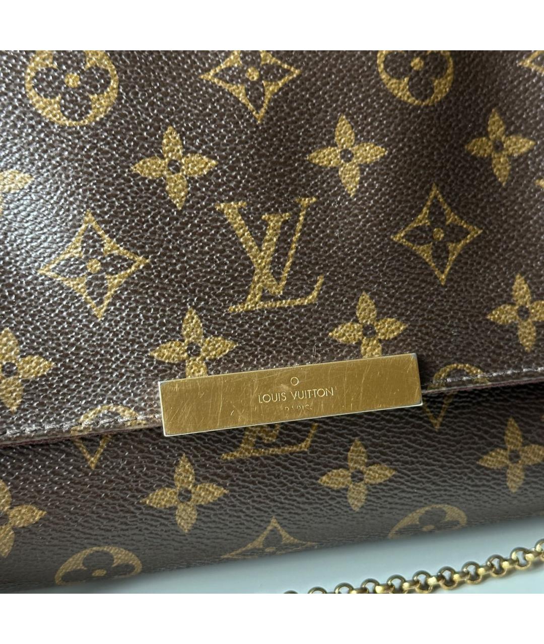 LOUIS VUITTON Коричневая кожаная сумка через плечо, фото 2