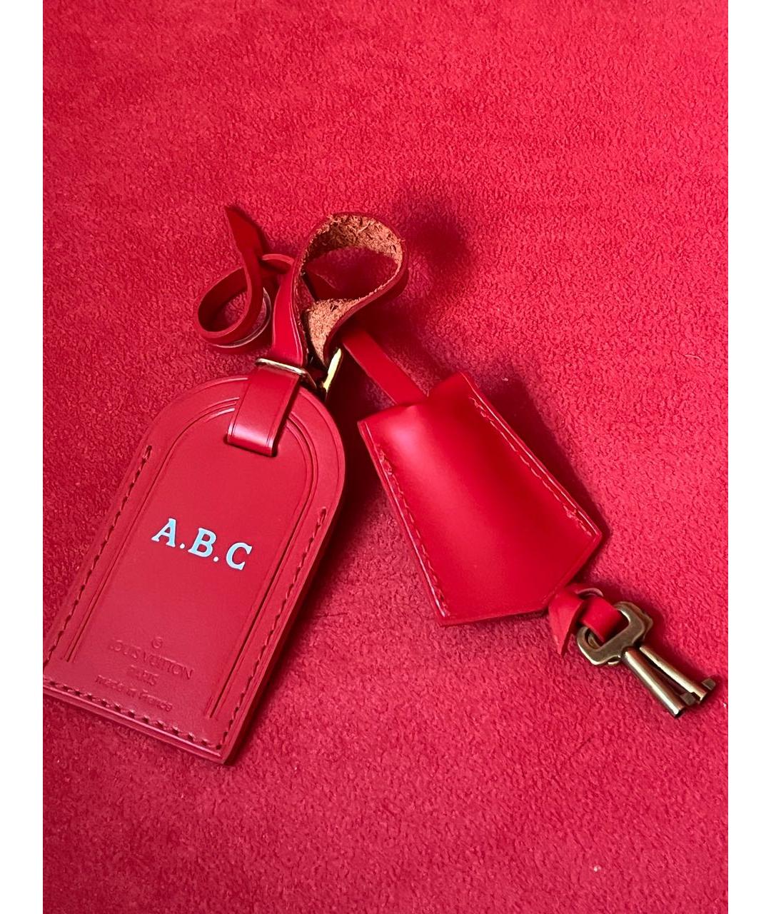 LOUIS VUITTON Красный кожаный чемодан, фото 6