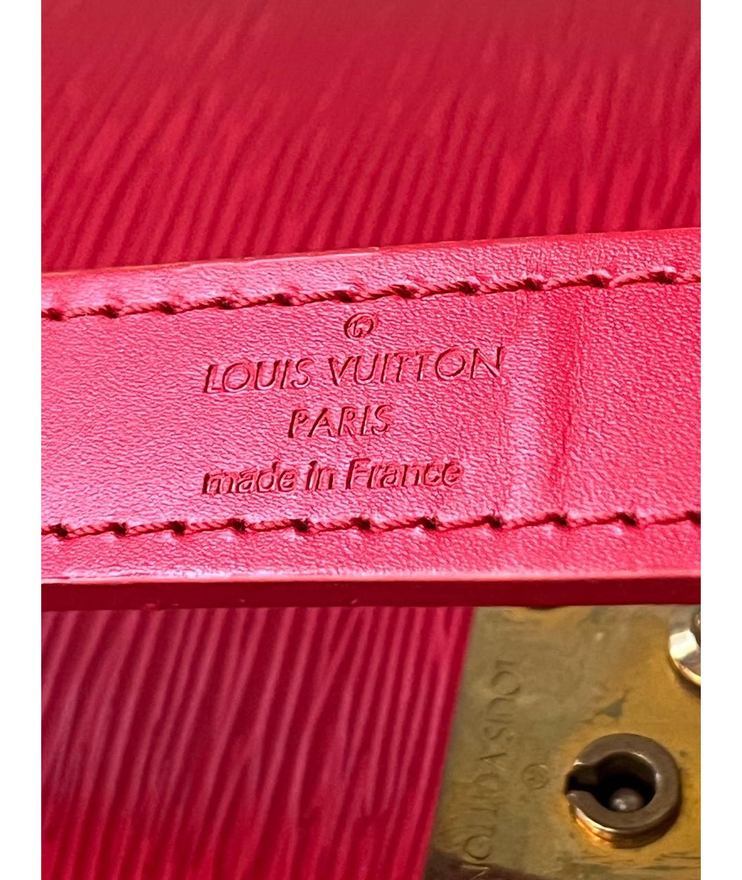 LOUIS VUITTON Красный кожаный чемодан, фото 5