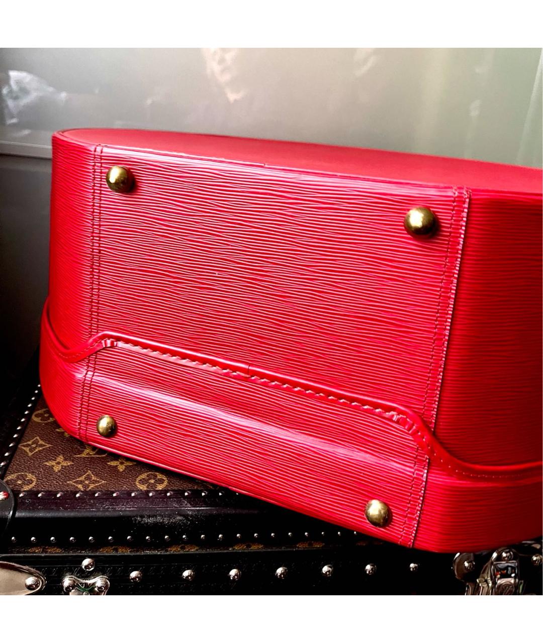 LOUIS VUITTON Красный кожаный чемодан, фото 3