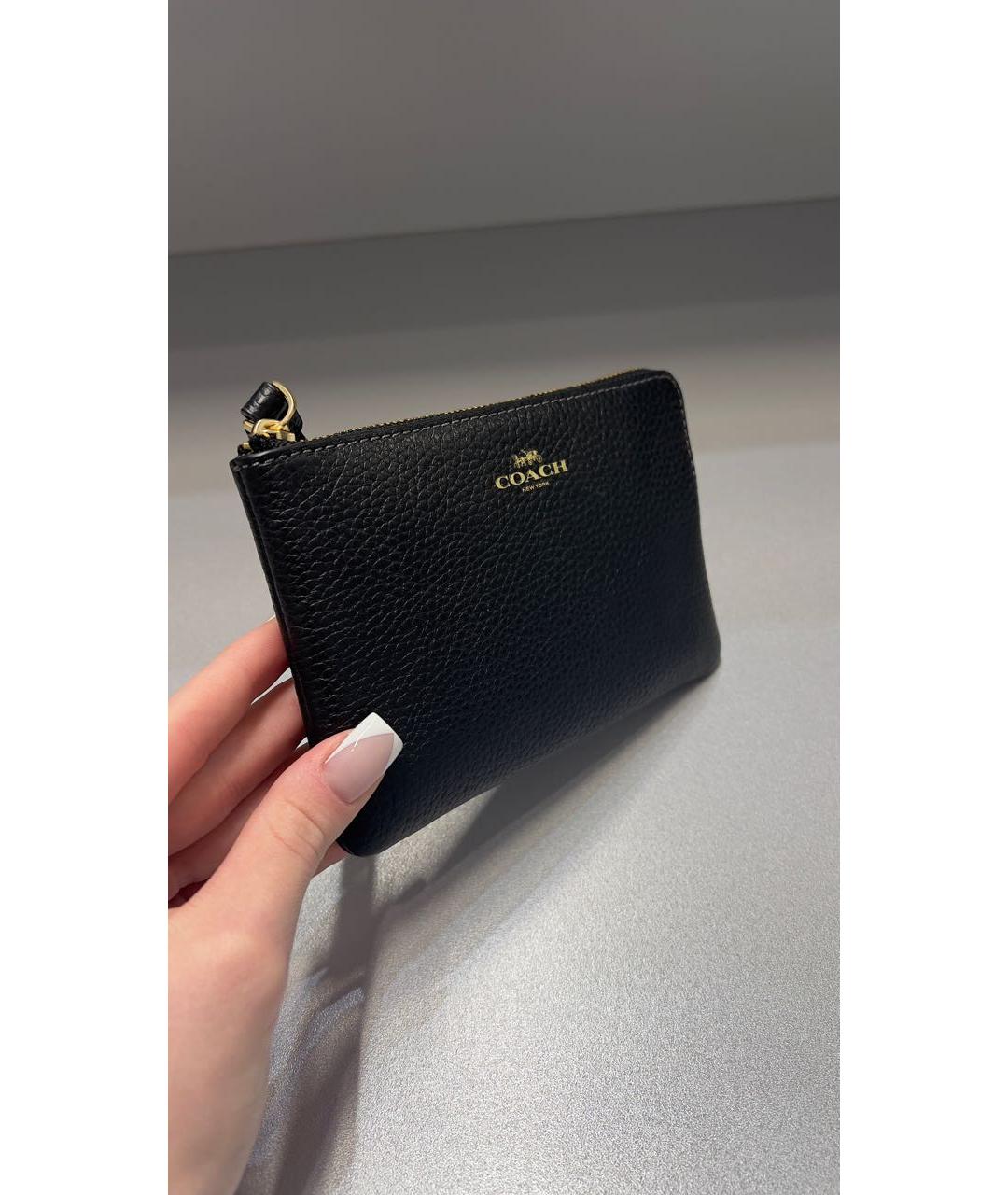 COACH Черный кожаный кошелек, фото 2
