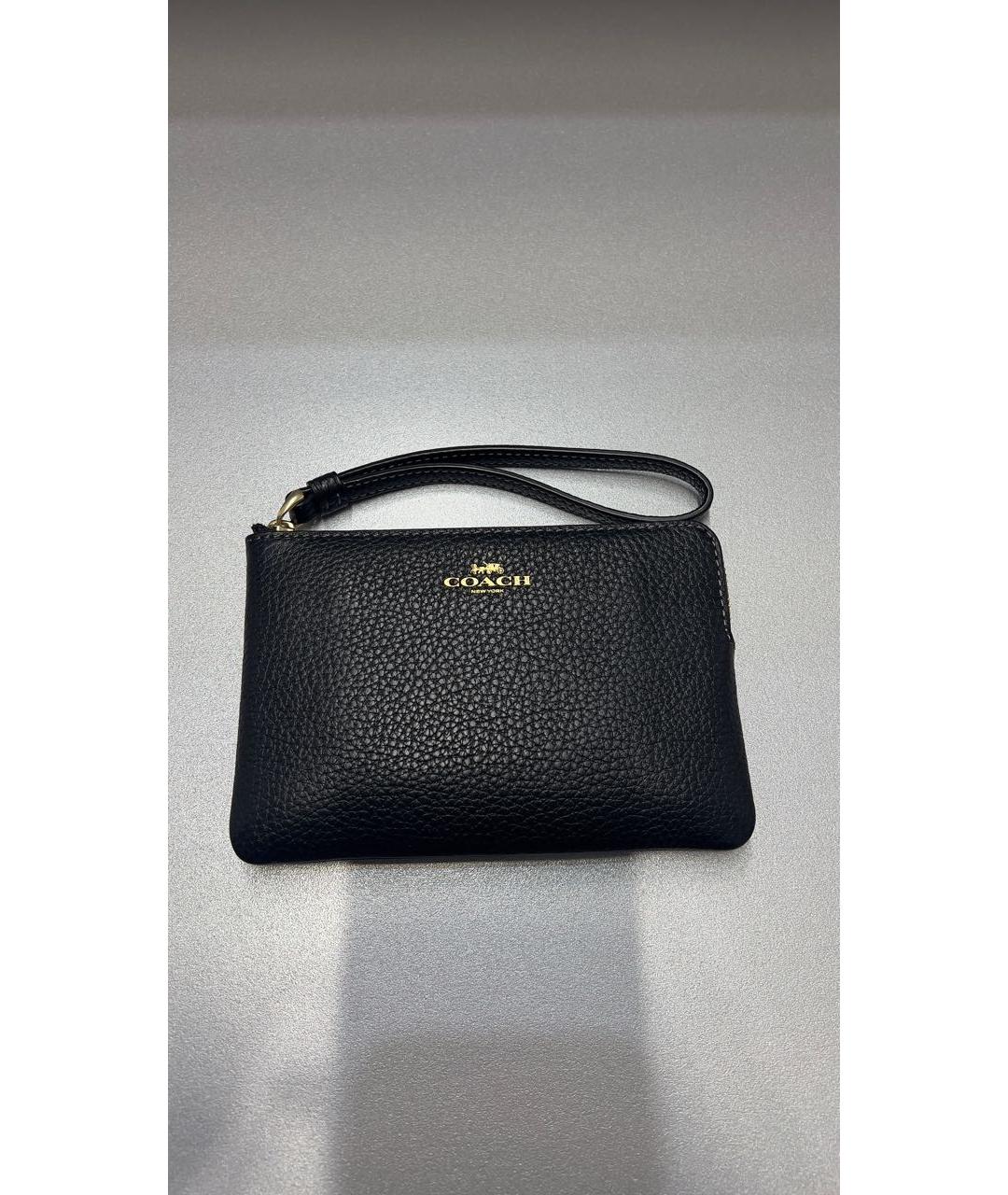 COACH Черный кожаный кошелек, фото 5