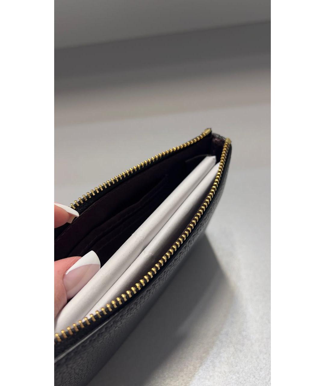 COACH Черный кожаный кошелек, фото 4