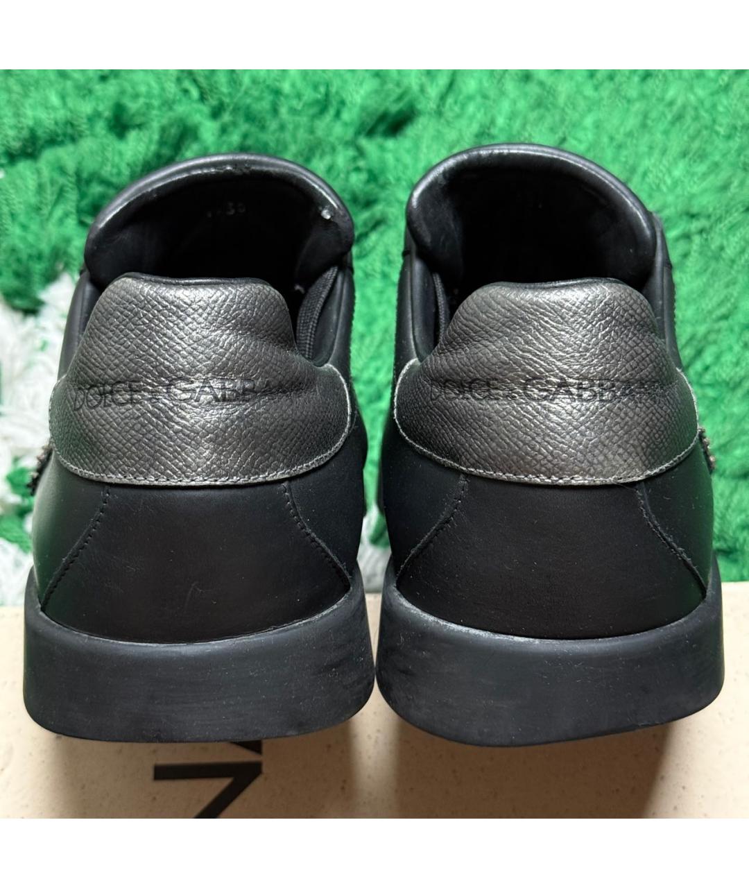 DOLCE&GABBANA Черные кожаные низкие кроссовки / кеды, фото 6