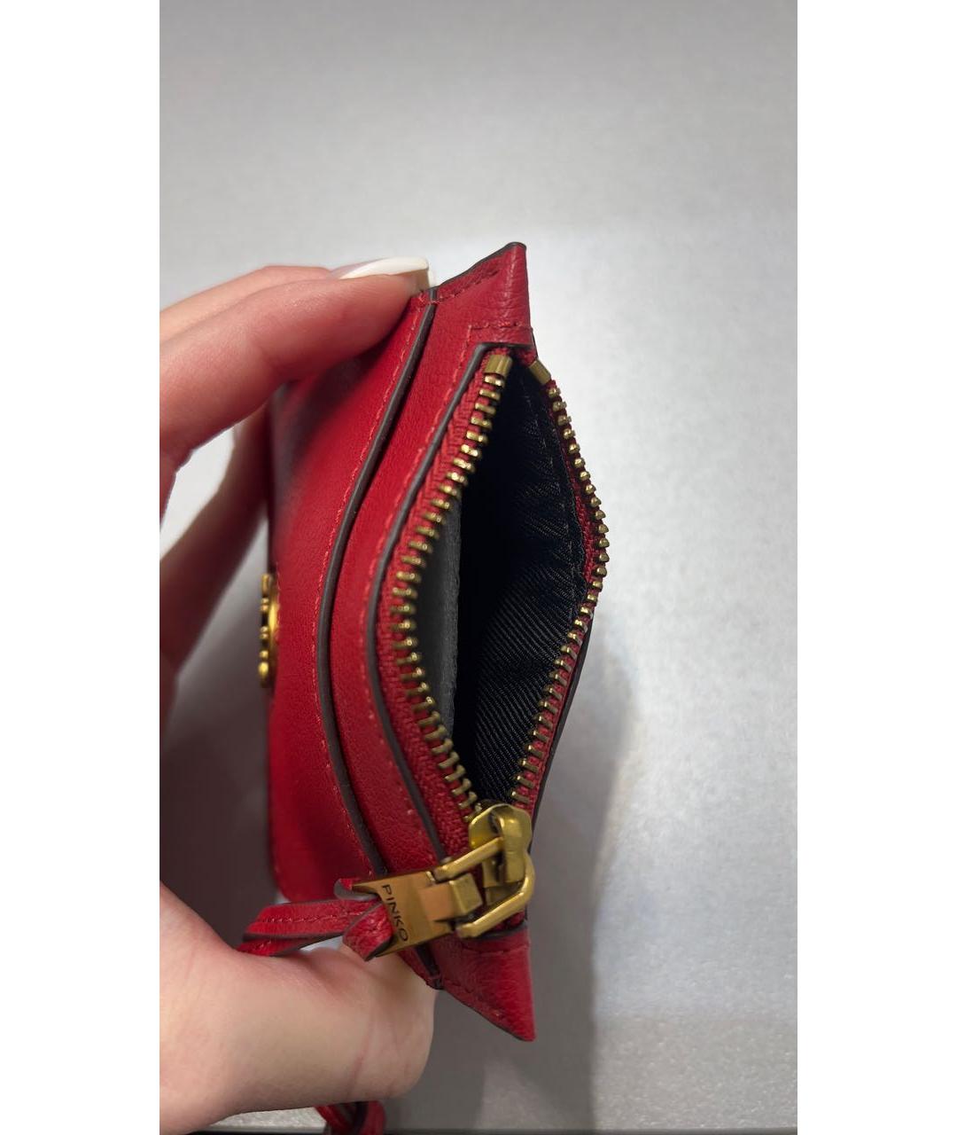 PINKO Красный кожаный кардхолдер, фото 4