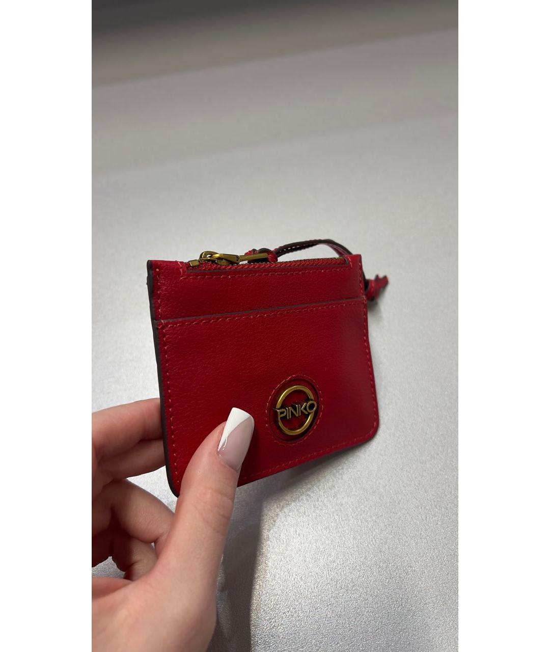 PINKO Красный кожаный кардхолдер, фото 2