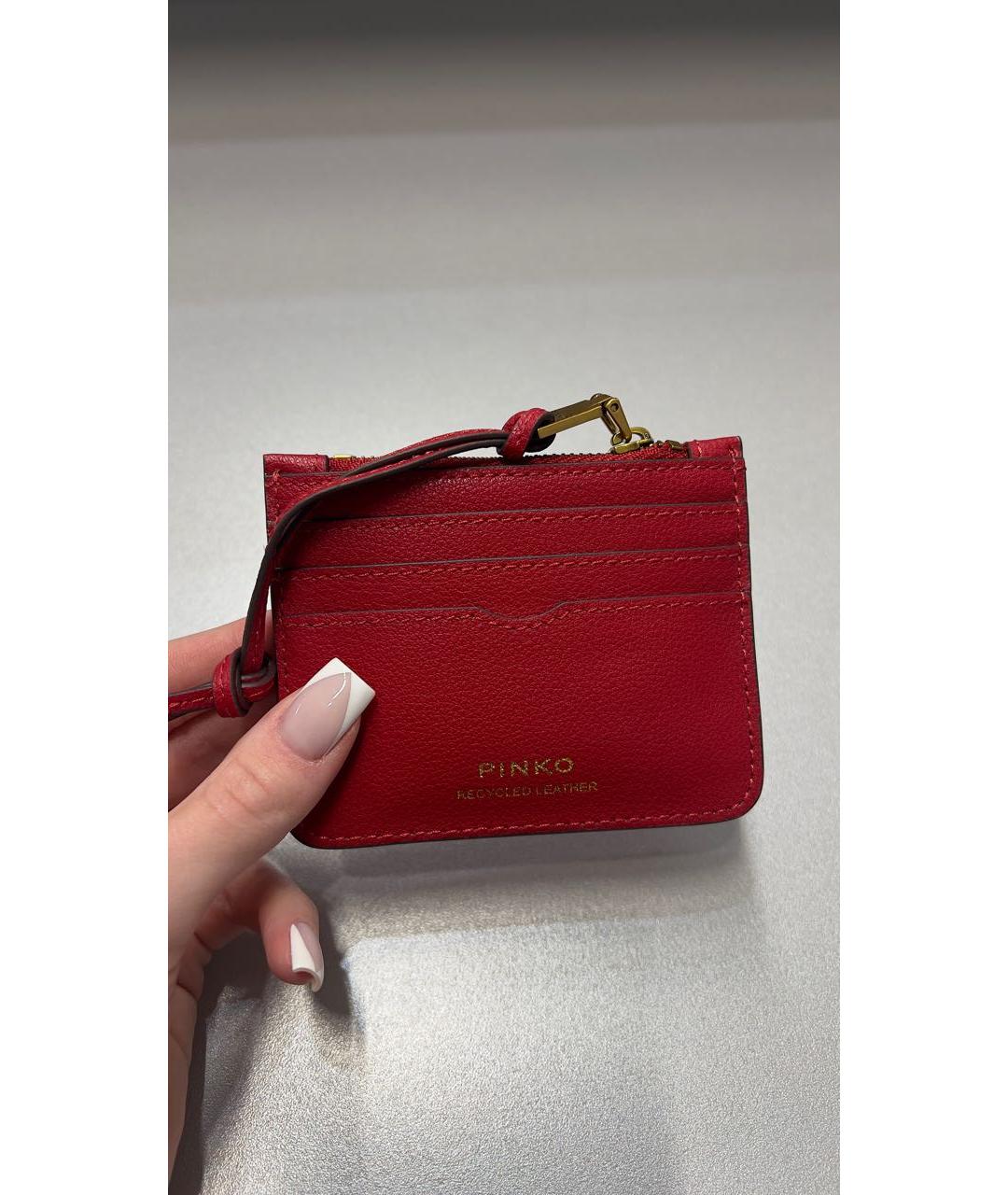 PINKO Красный кожаный кардхолдер, фото 3