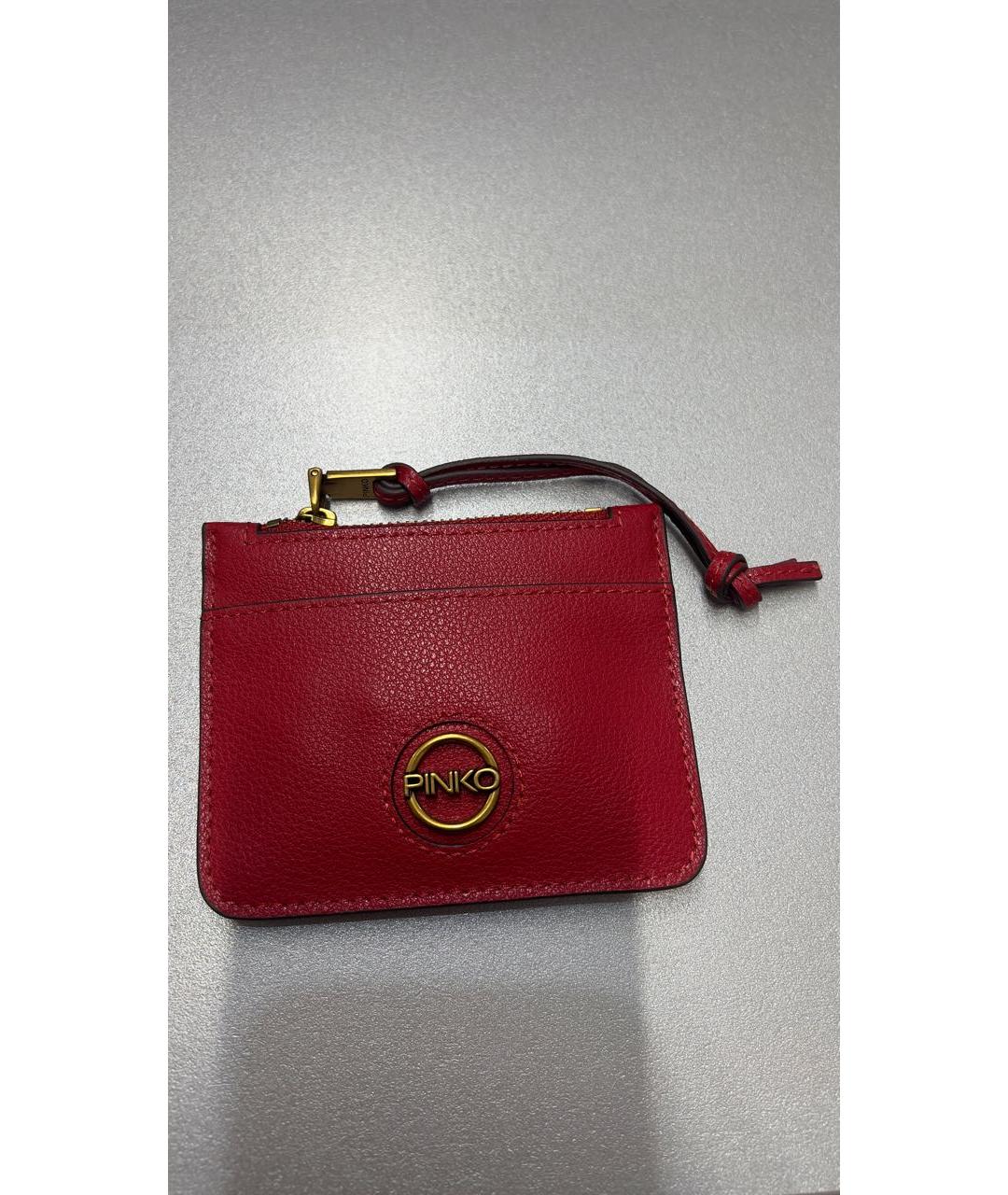 PINKO Красный кожаный кардхолдер, фото 5