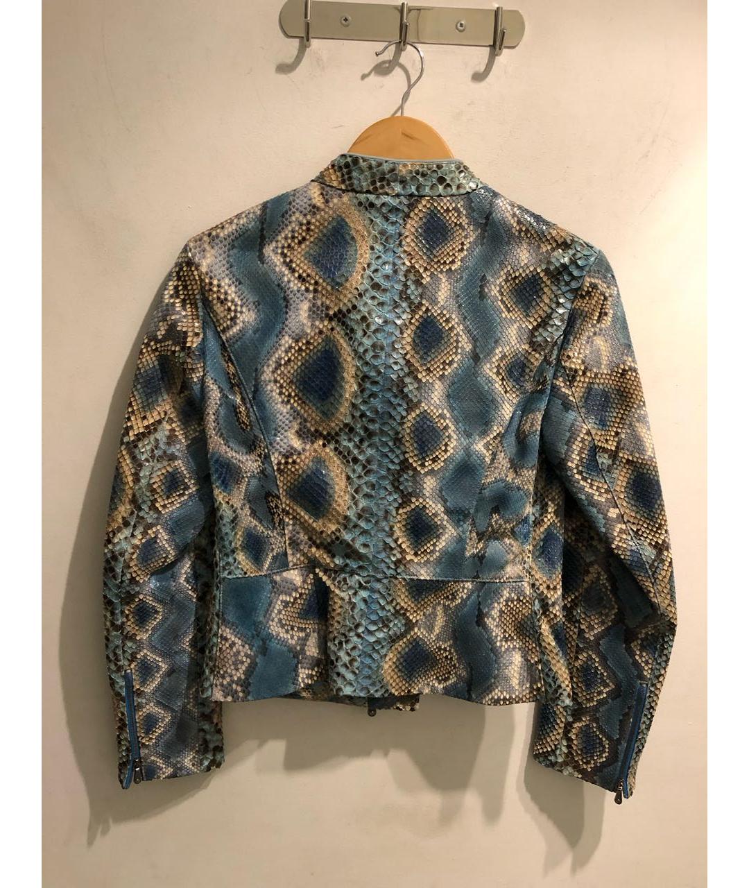 ERMANNO SCERVINO Голубая куртка из экзотической кожи, фото 2