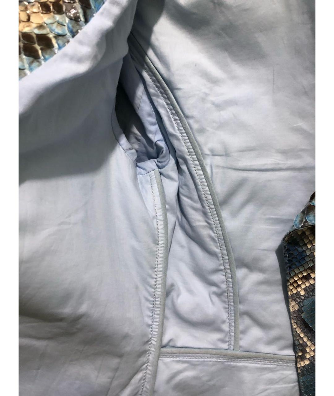 ERMANNO SCERVINO Голубая куртка из экзотической кожи, фото 7