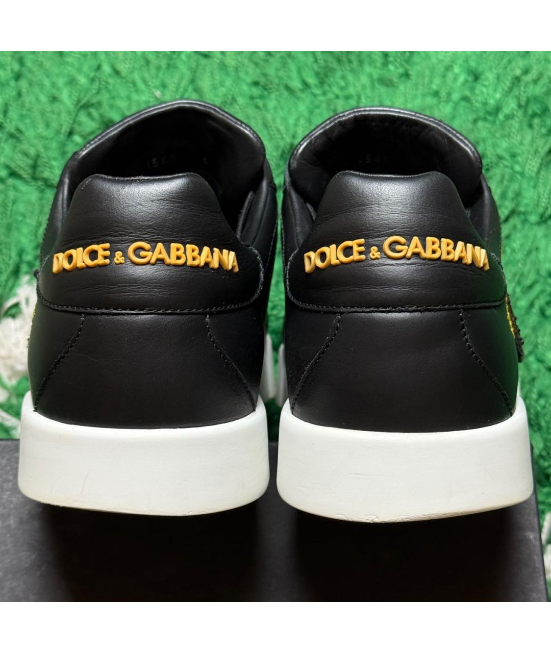 DOLCE&GABBANA Черные кожаные низкие кроссовки / кеды, фото 6