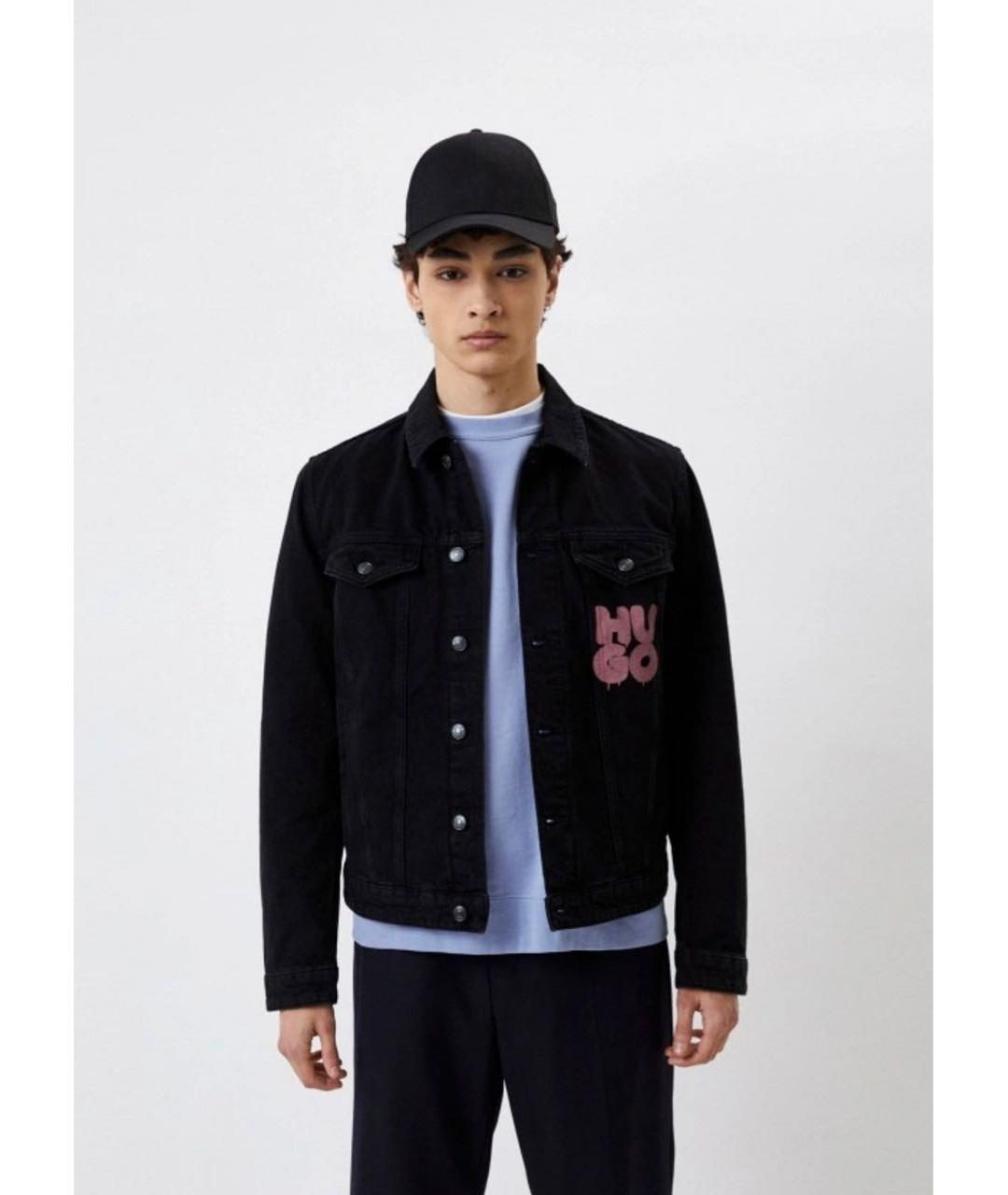 HUGO Черная деним куртка, фото 8