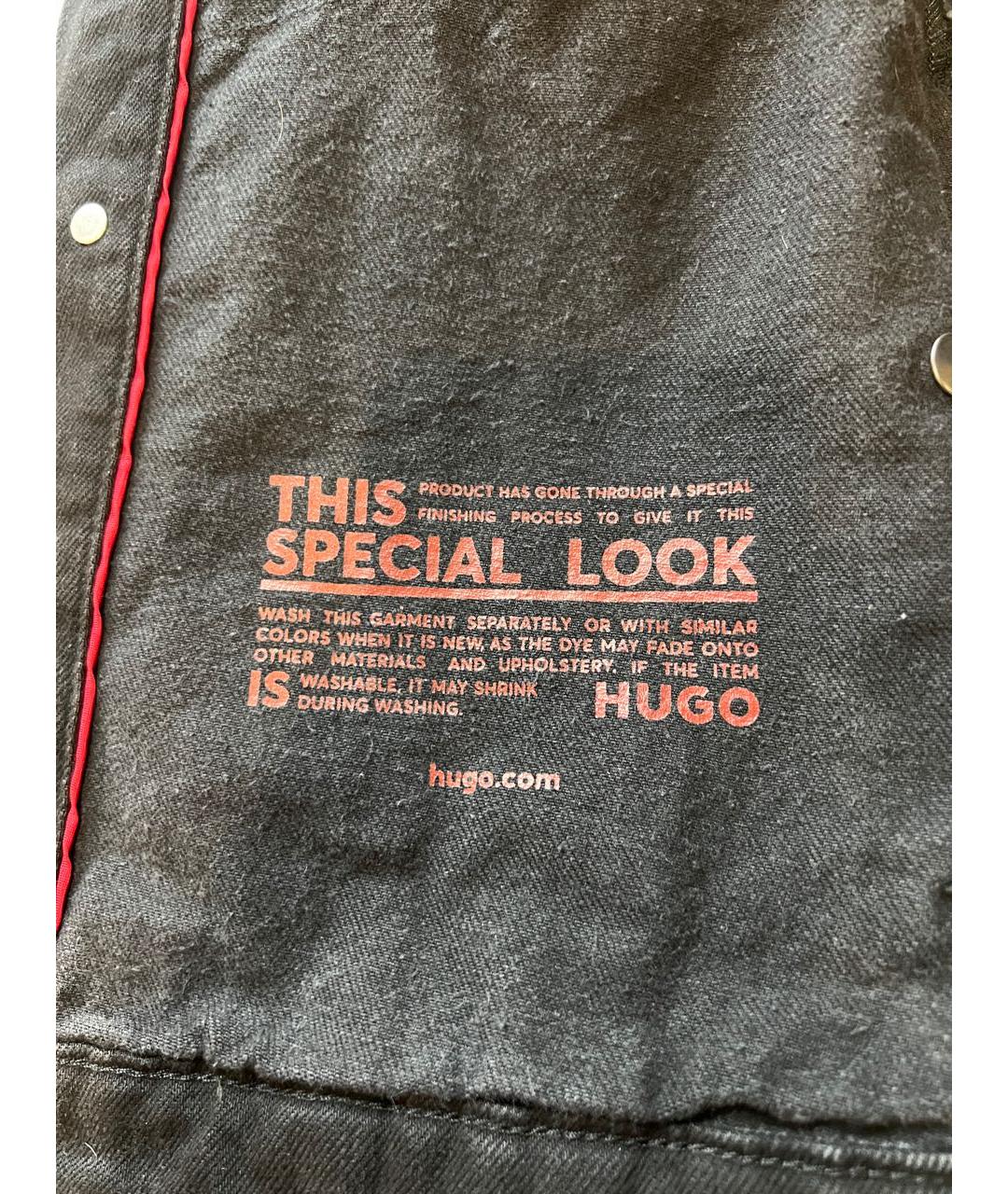 HUGO Черная деним куртка, фото 5