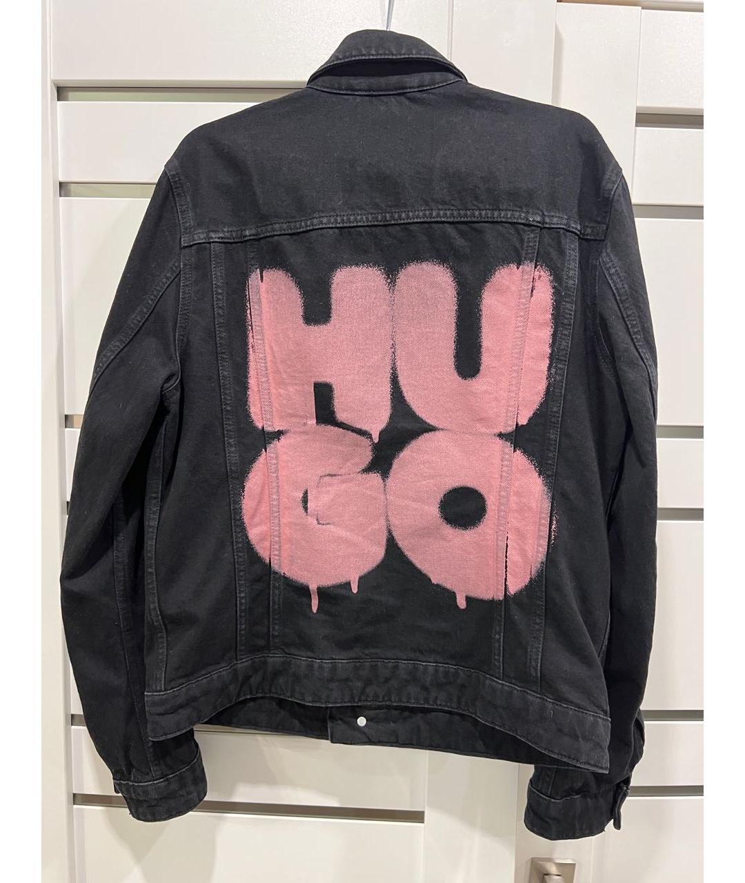 HUGO Черная деним куртка, фото 2