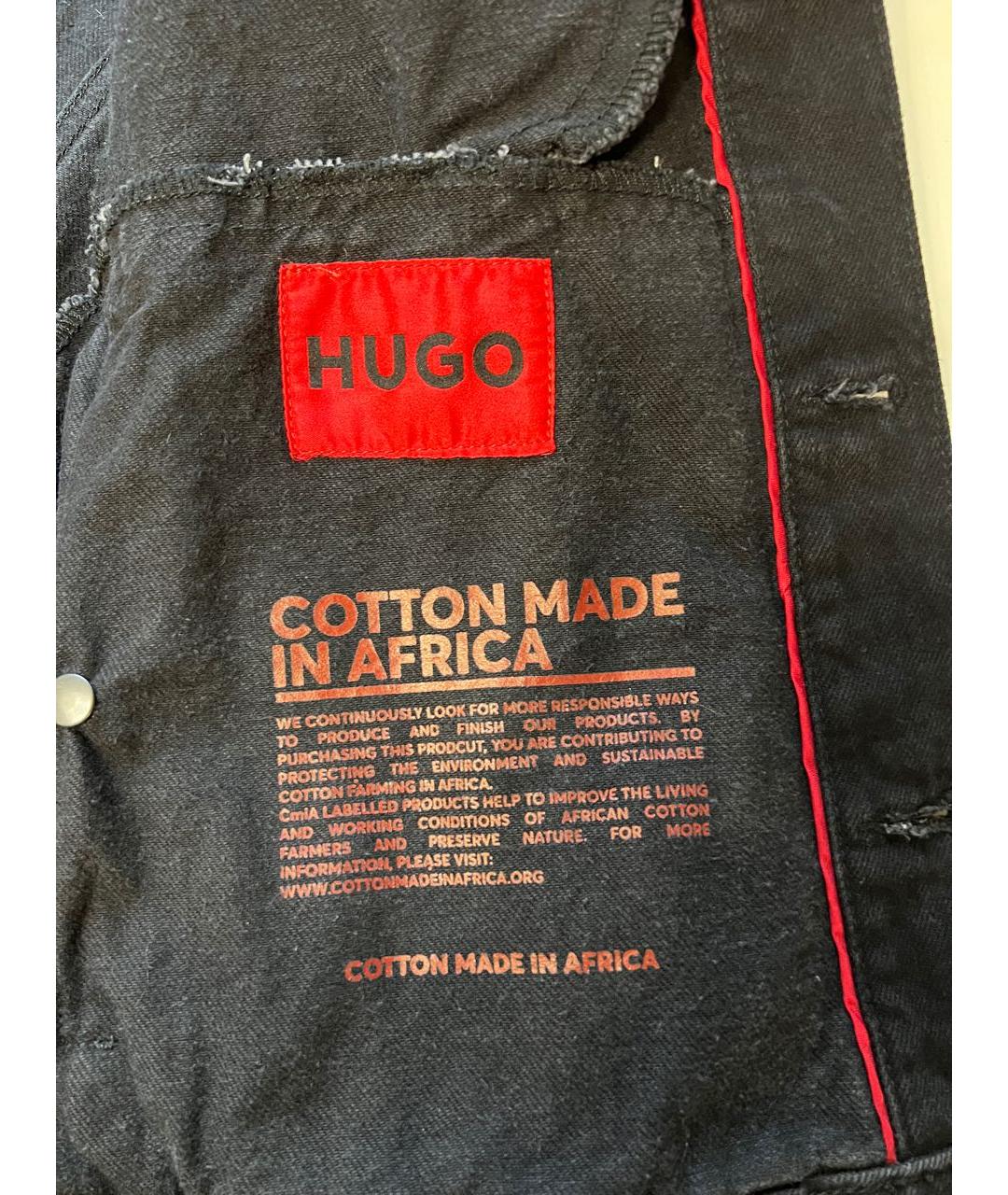 HUGO Черная деним куртка, фото 4