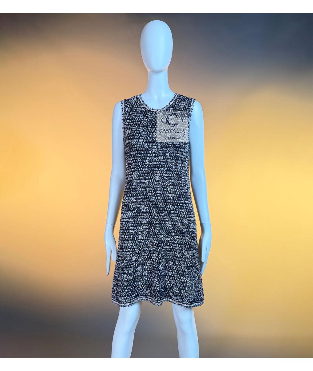 CHANEL Темно-синий твидовый жакет/пиджак, фото 8