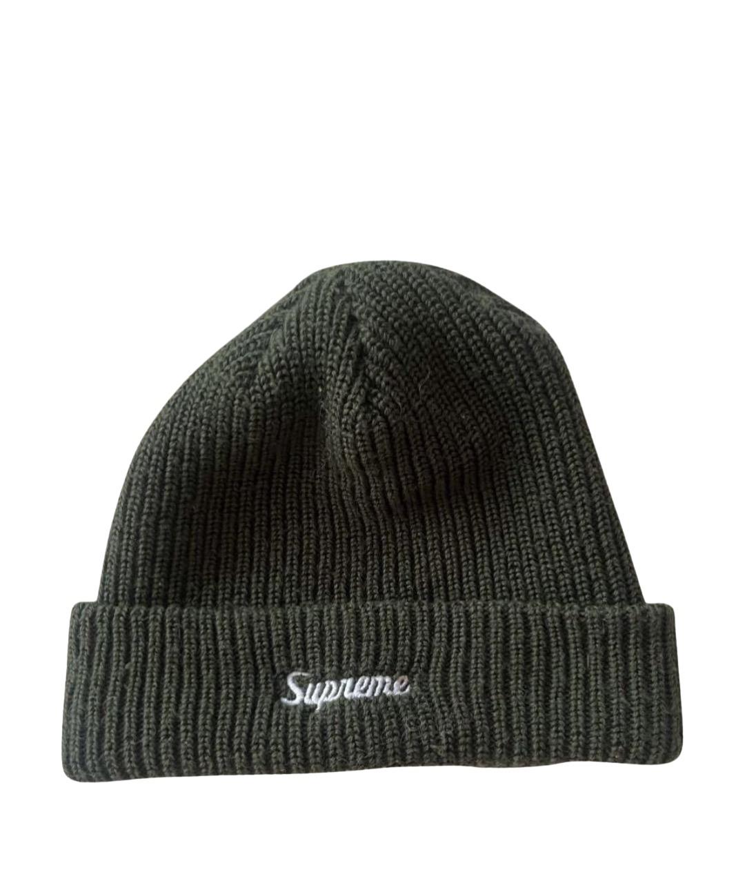 SUPREME Зеленая шерстяная шапка, фото 1