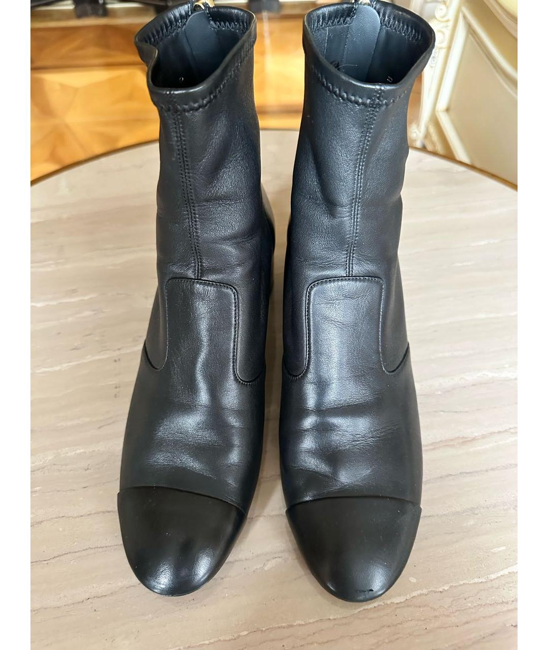 CHANEL Черные кожаные ботильоны, фото 2