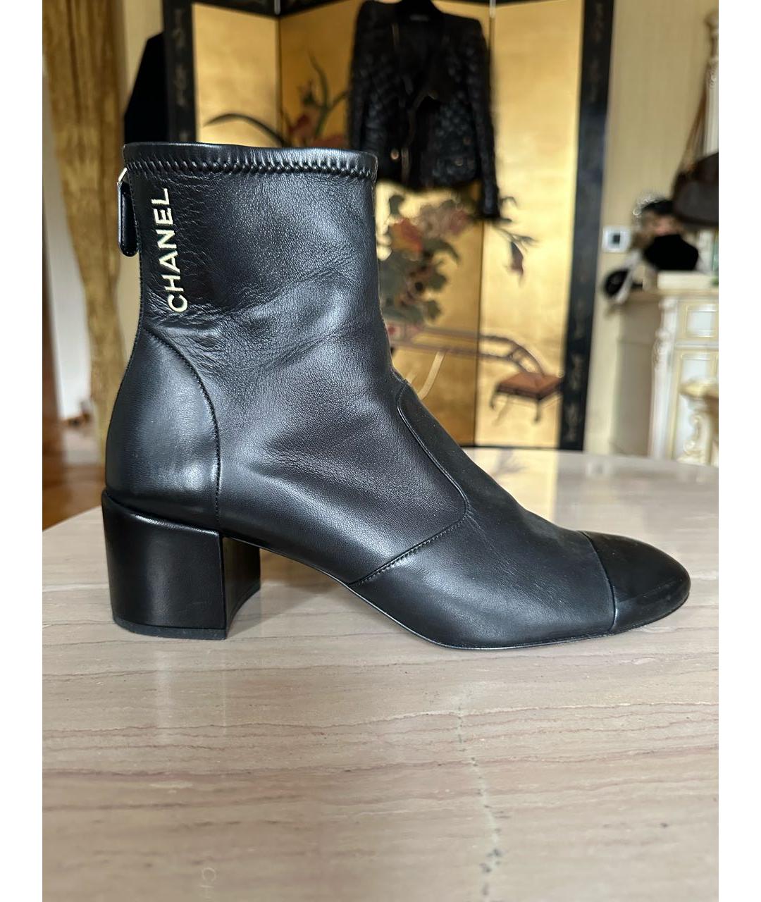 CHANEL Черные кожаные ботильоны, фото 7
