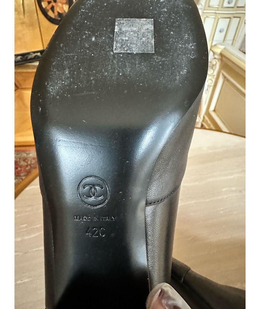 CHANEL Черные кожаные ботильоны, фото 6