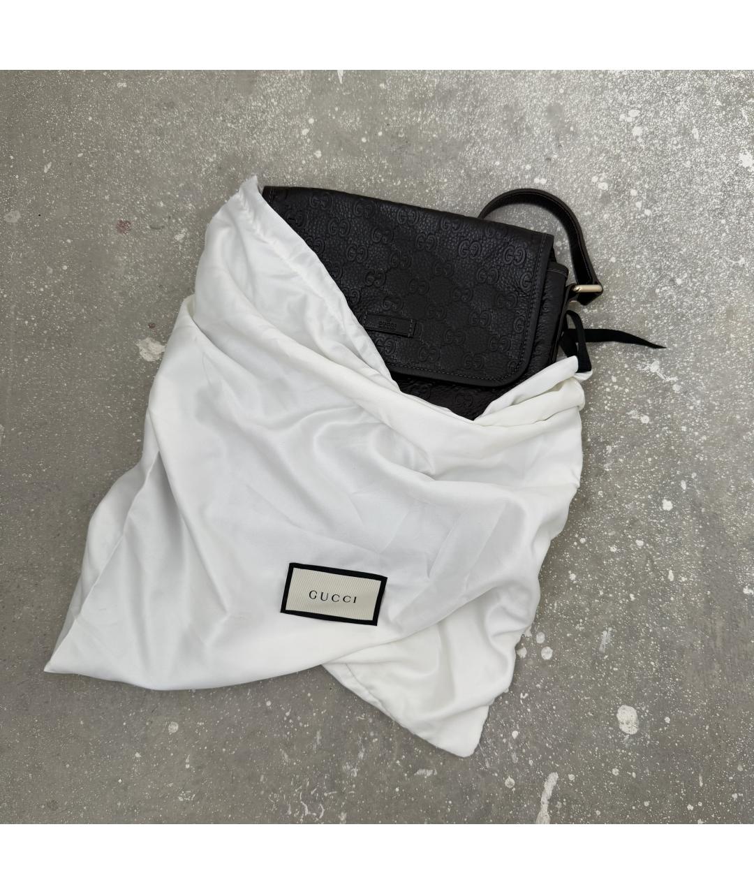 GUCCI Коричневая кожаная сумка через плечо, фото 6