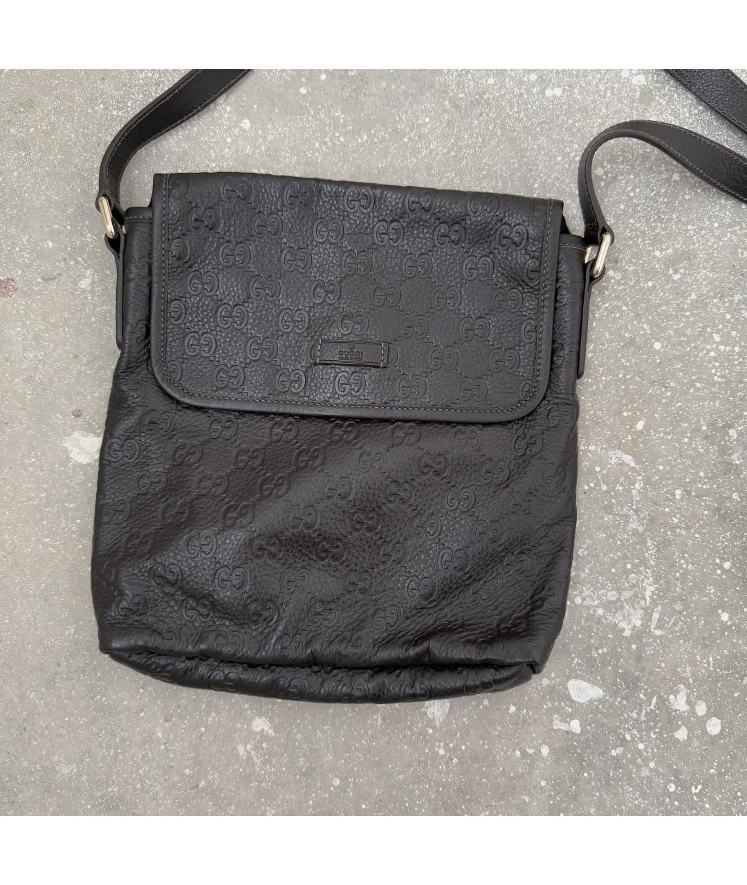 GUCCI Коричневая кожаная сумка через плечо, фото 2