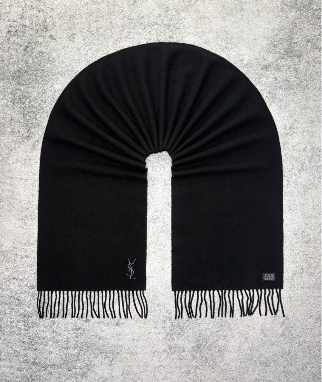 YVES SAINT LAURENT BEAUTY Черный шерстяной шарф, фото 5