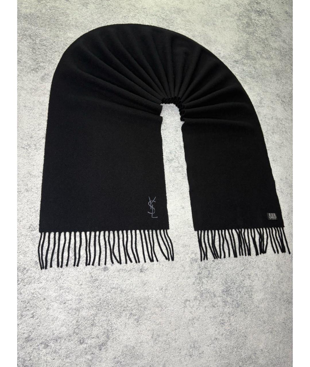 YVES SAINT LAURENT BEAUTY Черный шерстяной шарф, фото 2